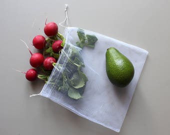 Reusable produce bag, market shopping, bulk shopping bag, reusable vegetable drawstring bag, fruit bag, zero waste, eco