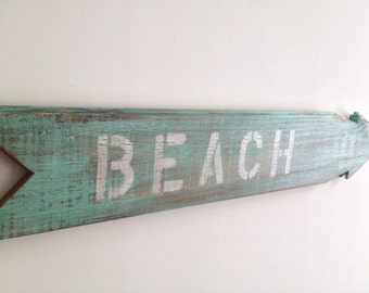 Rustic BEACH Sign Made out of Reclaimed Tongue and Groove Wood