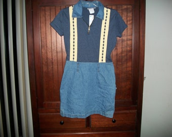 Vintage 90s Denim/Knit Mini Dress Size 6P