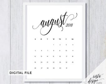 calendar august 2018 printable