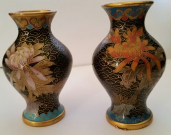 Vintage Miniature Cloissonne Vases