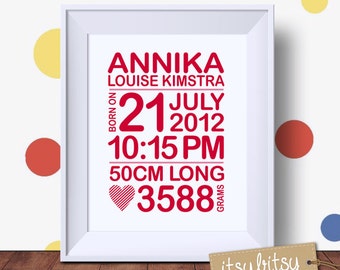 baby name announcement card