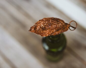 Basil Leaf Necklace Electroformed Basil Real Basil Leaf Boho Necklace