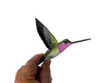 Hummingbird mobile Paper mache Art Bird sculpture and figurines Anniversary gift Gift for her