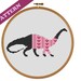 Brontosaurus Dinosaur in Pink Heart Sweater Cross Stitch Pattern, Silhouette, Animals, Love, Instant Download, Printable Pattern