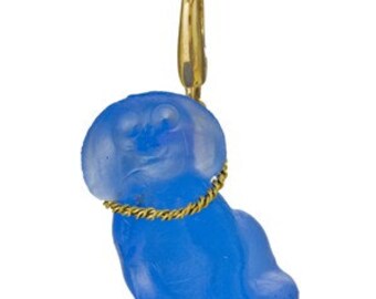 Vintage Bohemian Glass Dog Charm