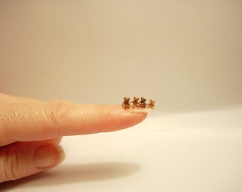 144th scale set of 4 dolls house miniature micro scale teddy bears