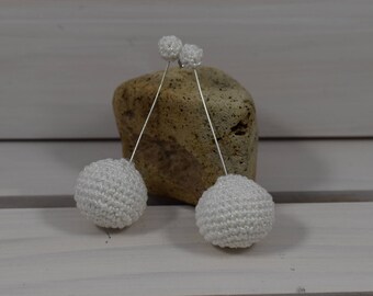 Super Light Long White Earrings (Ready to Ship)