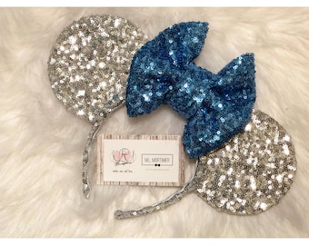 Silver and Blue Mouse Ears