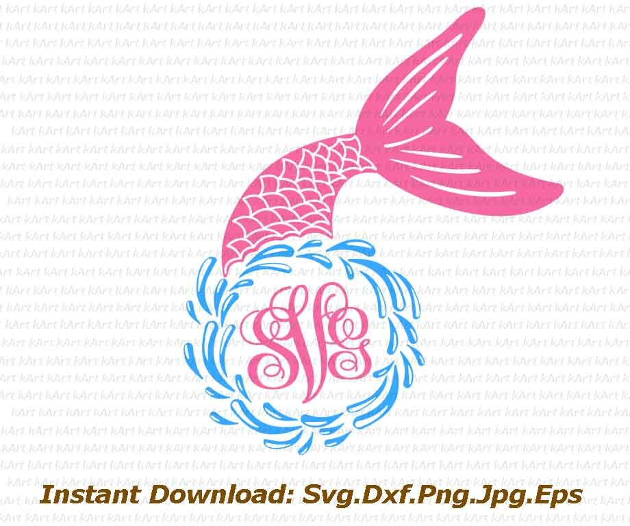 Download mermaid monogram svg, beach monogram svg, mermaid tail svg ...