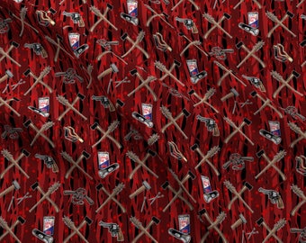 Weapons Fabric - Monster Hunting By Tabpin - Strange Thing Weapons Cotton Fabric By The Yard With Spoonflower