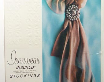 Ironwear Insured Seamless - 508 - Seamless Micro Mesh Stockings - Blush - Three Pairs - Never Worn - Original Box Size 9 1/2 Medium
