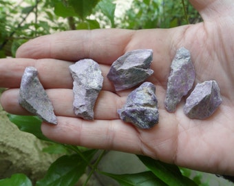 6pc Lavenderite, Purple Stitchtite, Serpentine
