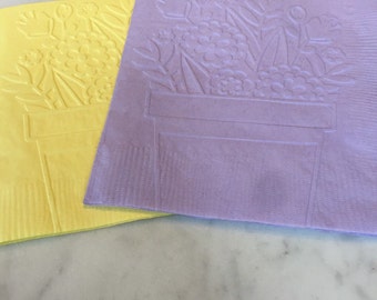 Flower Pot Hand Embossed Napkins