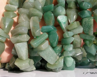 Green Aventurine Huge Freeform Faceted Gemstone Beads - 28 Pcs T091