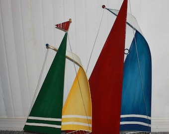 Vintaql Metal Sailboat Wall Hanging