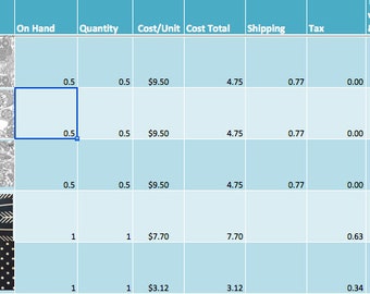 Sewing Inventory Excel Spreadsheet