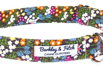 Green Ditsy Print Dog Collar
