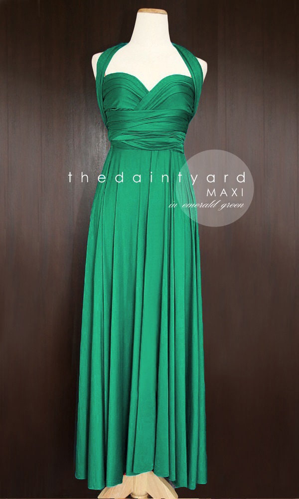 MAXI Emerald  Green  Bridesmaid  Dress  Convertible Dress  Infinity