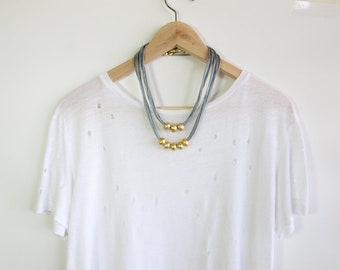 Evening Necklace, Bold Jewelry, Long Necklace, Bib Necklace, Vegan Necklace, Adjustable Necklace, Multistrand Necklace, Short Necklace
