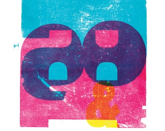 R&B A3 poster-print poster in cyan, magenta and yellow