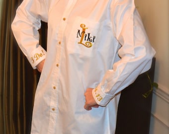 Oversized Monogrammed Buttondown Shirt for Brides---SALE