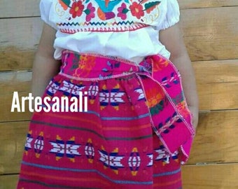 Mexican Embroidered Blouse and Boho skirt outfits size 1-2 years old Girls