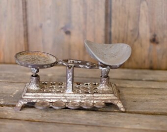 Vintage Miniature Antique scale, rustic scale, primitive scale, balance scale, home decor, scale decor