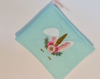 Pouch / bag / storage / woman / girl / girl /lapin /bunny / rabbit /unicorn /licorne /women. French manufacturing