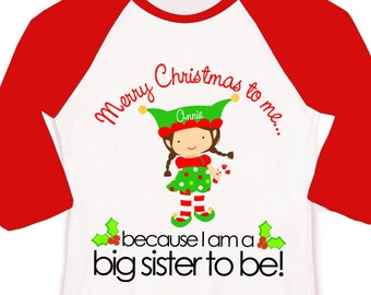christmas big sister announcement shirt