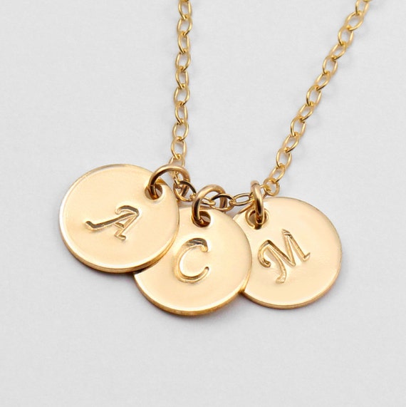 Items similar to Personalized Gold Necklace, Mothers Necklace, Initial ...