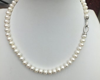 9-10mm pearl necklace,bridesmaid necklace,kid necklace,little girl necklace,genuine pearl necklaces, freshwater pearl necklaces
