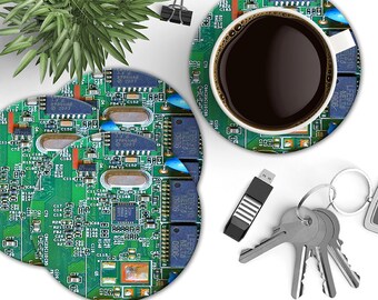 Circuit Board Coasters, Geekery Coasters, Computer Geek Coasters, Personalized Coaster, Techie Coasters, Gifts for Geeks