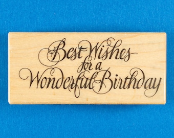 PSX Birthday Wishes Rubber Stamp F-318 - Best Wishes for a Wonderful Birthday