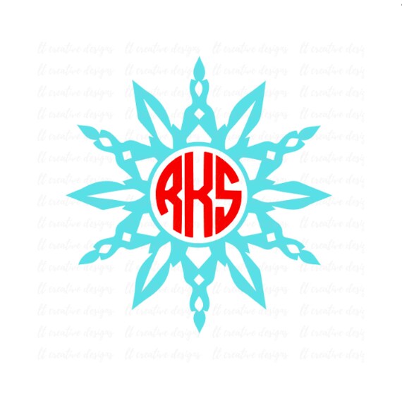 Snowflake Monogram SVG Snowflake Svg Winter SVG Christmas