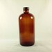 Large Apothecary Bottle, Amber Brown Glass Medicine Bottle with Black Plastic Seal Tight Lid, 32 Ounce Glass Bottle