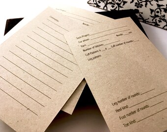 Project cards for socks