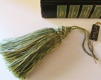 Vintage Houles Key Tassel, French Key Tassel, St. Germanin Tassel, Green Key Tassel, French Chic Decor