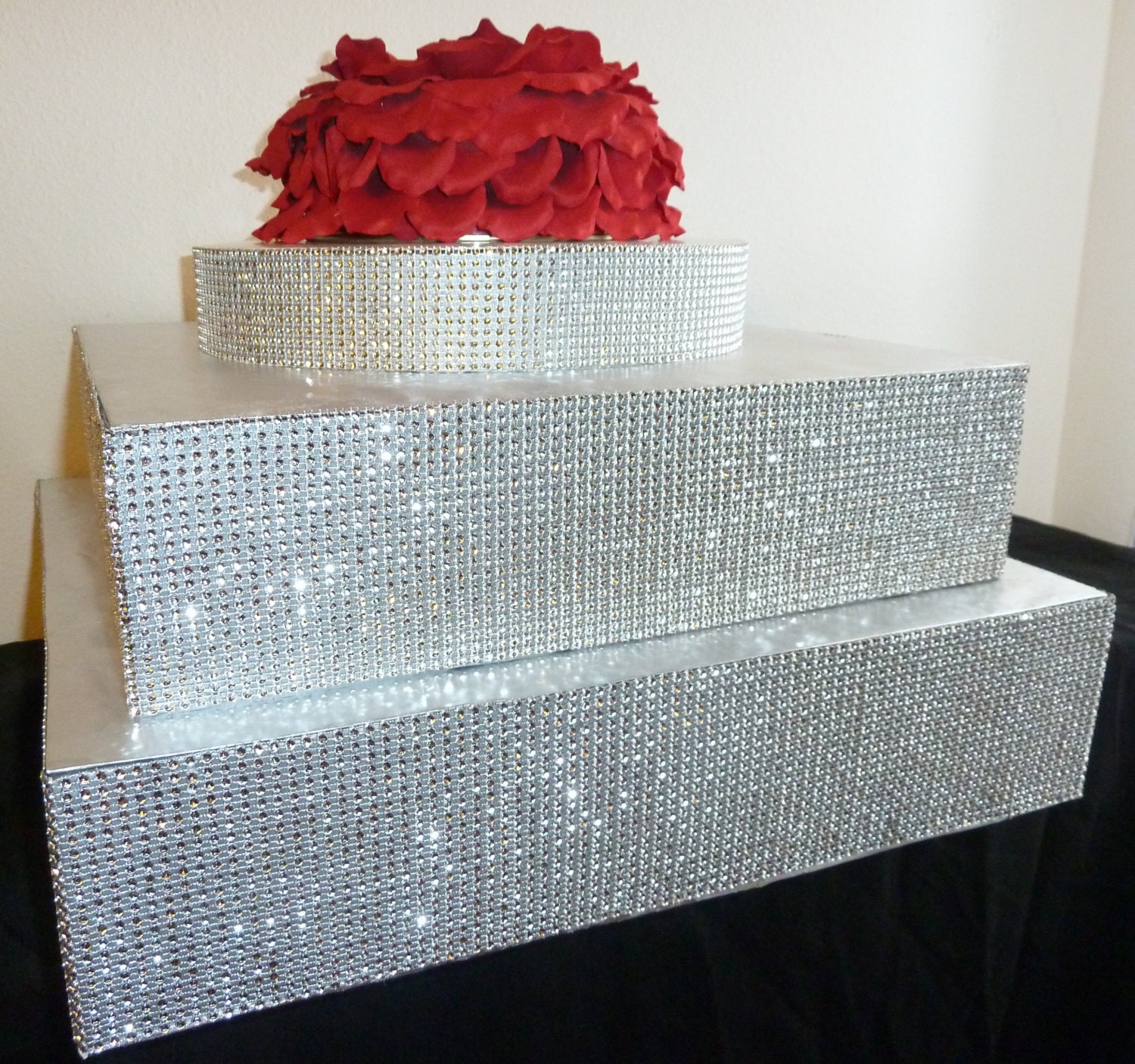 Wedding cake stand 12 14 or 16 square faux