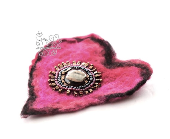 felt heart hair jewelry felt heart hair jewlry brooch
