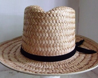 NEW Vintage AUTHENTIC SUNSETAmish Mens Straw Hat, x-small