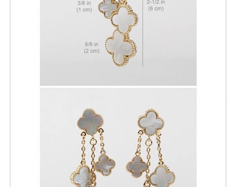 Beautiful Tri-Drop Earrings- Mother of Pearl