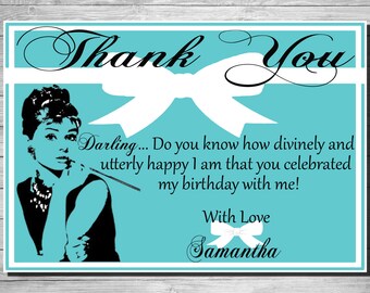 Audrey Hepburn Breakfast at Tiffany's Thank You Card