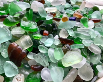 Genuine sea glass - Alaska sea glass - Real beach glass - Sea glass decor - Sea glass supply - Loose sea glass - Bulk sea glass - Beachy 8oz