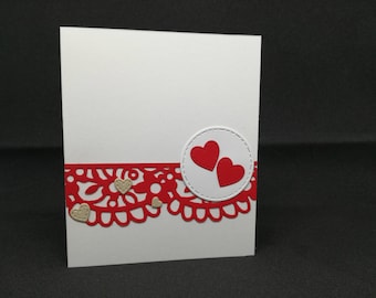Hearts-Greeting Card (size 12 x 10 cm)-love-red-hearts-Love