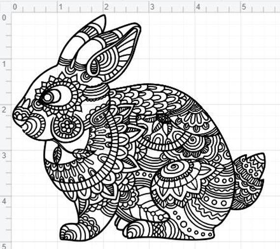 Download Mandala Bunny Design SVG PDF EPS Dxf & Studio 3 Cut Files