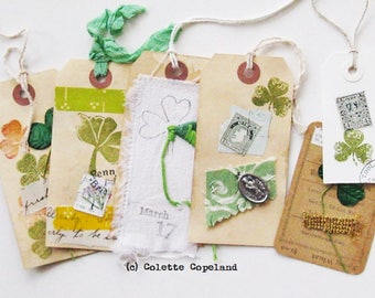 St Patrick s Day, original tag art, set of 6