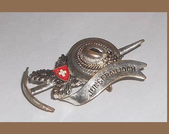 Vintage JUNGFRAUJOCH Mountaineering Hiking Hat Pin