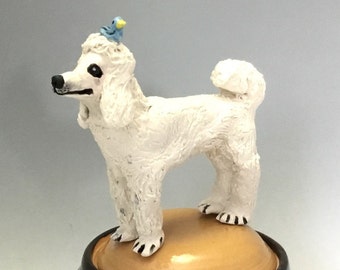 Dog Treat Jar with Poodle and Blue Bird