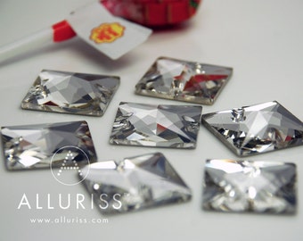 8pcs, Clear Crystal Square, X-Large, 22mm, Sew on crystal stone flatback